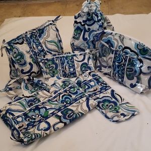 Vera Bradley 6 piece Set Cosmetics bags
